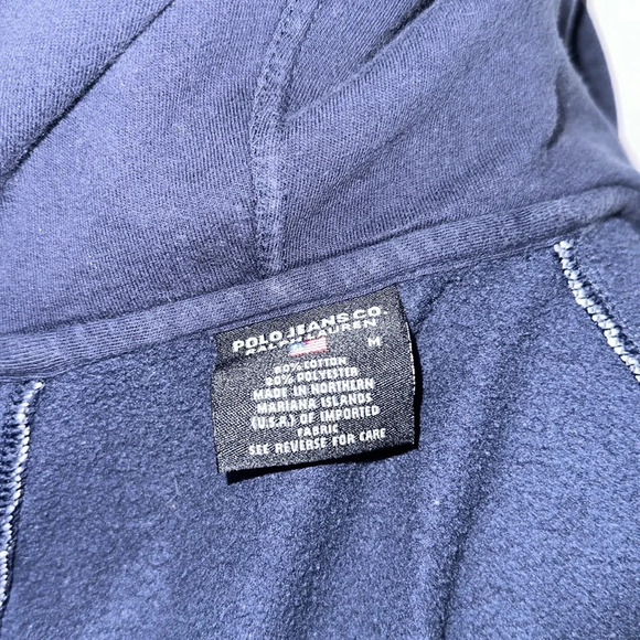 blue Polo Jeans Co Ralph Lauren zip up hooded jacket size medium - Picture 3 of 3
